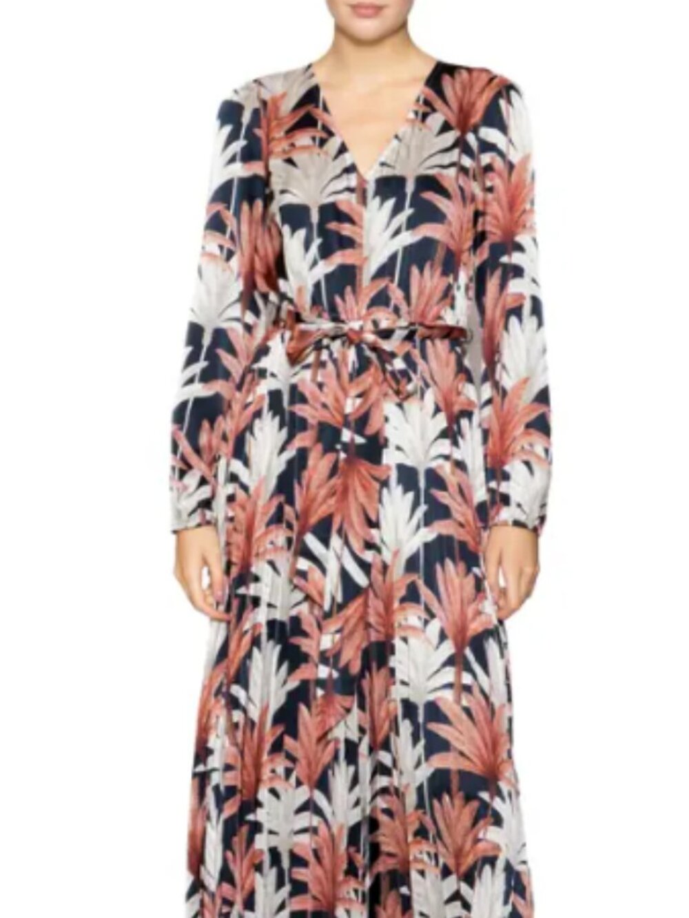 Melloday Botanical Pleated Maxi Dress – Navy Multi – Small – NWT - Picture 12 of 15